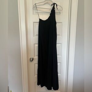 Time and Tru Black One Shoulder Maxi Dress Size XL